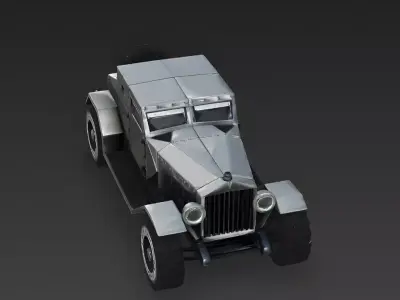 Neo-WWI Armored Scout Car 3D Model Low-poly 3D model
