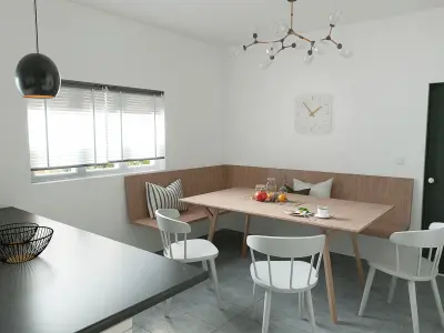 White Minimalist Kitchen 3D model