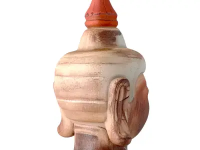 Antique Wooden Buddha Head 3D model