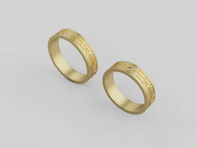 Wedding Rings 69016 3D print model