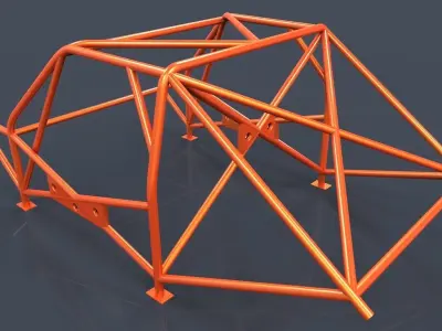 Roll cage-race car frame 3D model