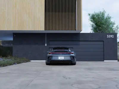 Automotive Hill Villa Scene 3D Blender File Textured 3D model