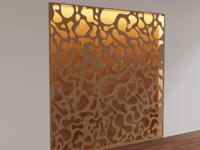 Decorative Wooden Wall Model 2 3D model