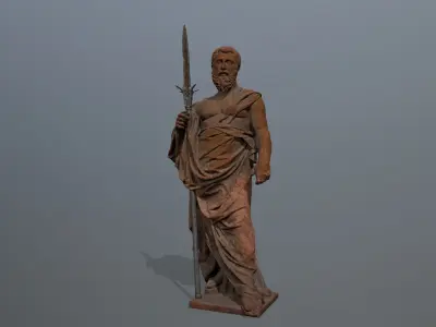 Man Statue Low-poly 3D model