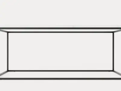 Carrie Coffee Table 120 Cm Marble White Black Low-poly 3D model