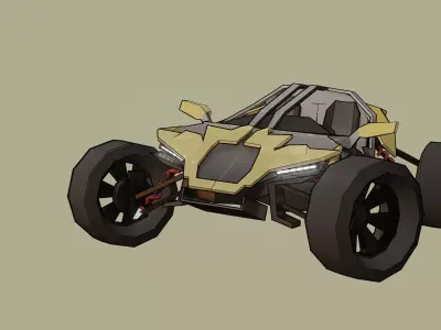 Buggy Scifi Low-poly 3D model