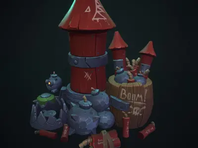 Stylized Goblin Explosives Low-poly 3D model