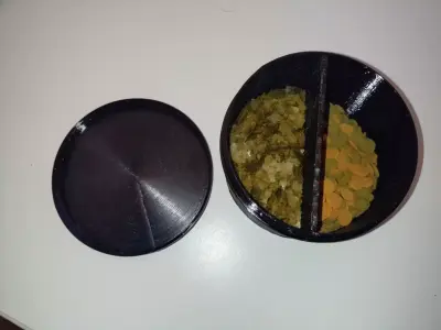 2 section box with lid 3D print model