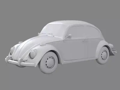 Volkswagen Beetle Classic  Low-poly 3D model