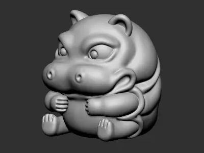 hippo cute 3D print model