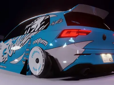 2021 VW Golf MK8 LBWK-Based Kit Low-poly 3D model