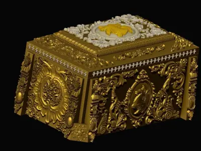 Ornamental deluxe gift storage box 3D print model