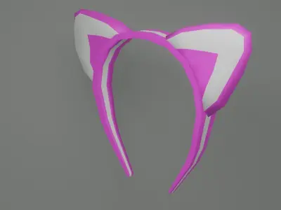 headband with fox ear Free low-poly 3D model