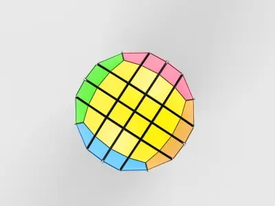 Rubiks cube 4x4x4 ball 3D model
