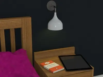 wall downlighter 14cm dia shade Low-poly 3D model