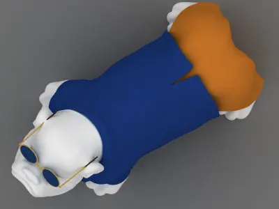 Bulldog sculpture 3D model