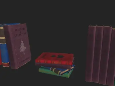 Book pack Low-poly 3D model