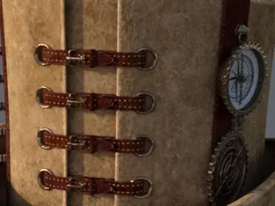 Steampunk Hat old Low-poly 3D model