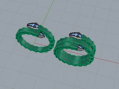 Serpenti Viper Rings Bvlgarios Snake 3D print model