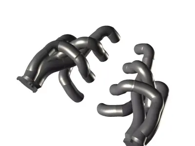 V8 4-into-1 Headers Pro Stock with collector extractors 3D print model