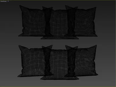Halloween Decorative Pillow Collection with Spooky Designs 3D model