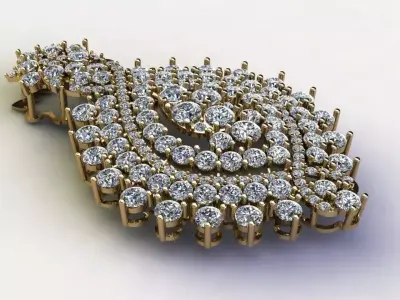 Woman Solitaire Pendant 2020 for gem with size gem detail  3D model