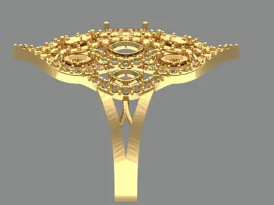 diamond  ring printable silver golden jewelry stl  3D print model