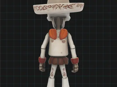 Day of the Dead Skeleton Character Stylized Calavera Figure 3D print model