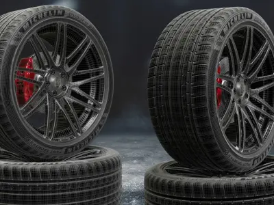 brabus car tyre 3D model
