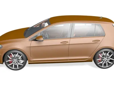 Wolswagen Golf 7 Low-poly 3D model