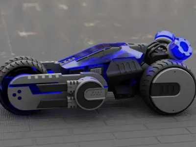 SCI-FI CONCEPT VEHICLE S-100  RIGGED 3D model