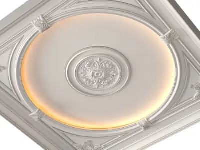  Classic coffered illuminated ceiling Set 3D model