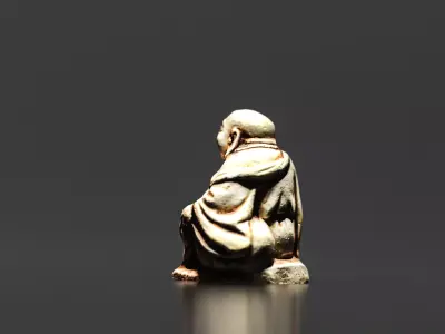 Laughing Buddha Statue Low-poly 3D model