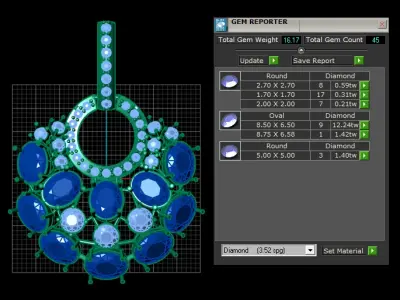 DIAMOND AND BLUE SAPPHIRE PENDANT FOR COUPLE 3D PRINTABLE MODEL 3D print model