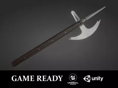 Horsemans Axe PBR Low-poly 3D model