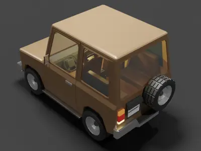 Concept Cartoon Type SUV Low-poly 3D model