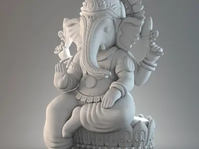 Ganesh hindu statue 3D model