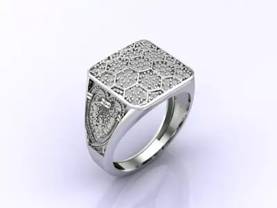 Print Ready STL 3DM  Gents Rings Diamond Men Ring  3D print model 172