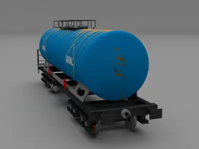 Aral rusty train tanker car 3D model