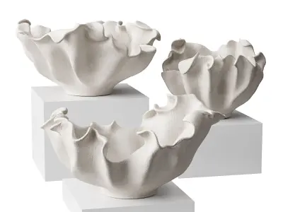 Coral bowl vase Low-poly 3D model