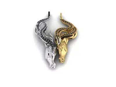 Dual Horse Pendant 3D print model