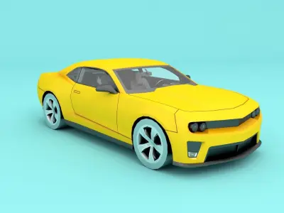 Car Cartoon Sports  Low-poly 3D model Low-poly 3D model