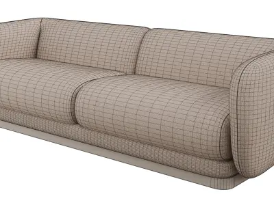 Pinni Sandstone Wool Boucle Sofa 3D model