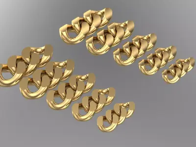 cuban chain 10mm 9mm 8mm 7mm 6mm STL 3D model