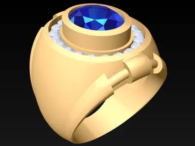 Oval Stone Ring - Diamond Ring - N4165 Free 3D print model