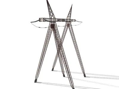 Electricity Pole 11 Weathered Low-poly 3D model