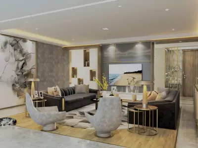 luxury livingroom  3D model
