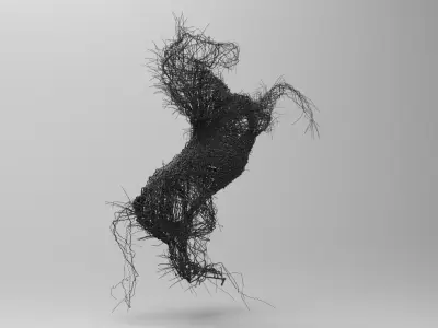 Wire horse sculpture 3D model