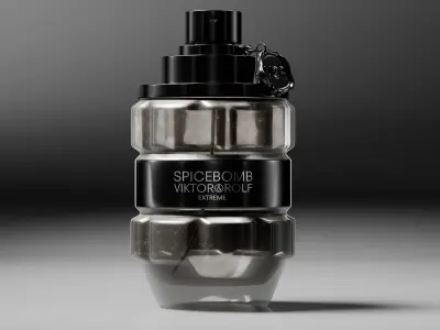 Spicebomb Perfume Bottle for men Low-poly 3D model