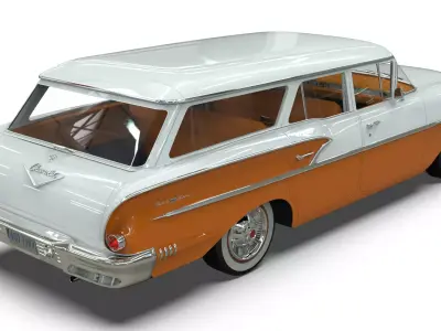 1958 Chevrolet Bel Air Wagon Low-poly 3D model